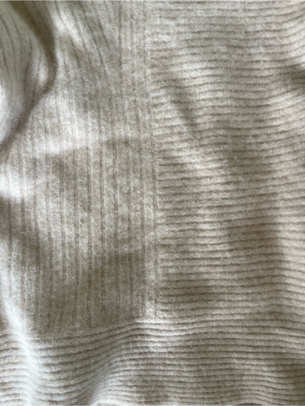 Eileen Fisher Cream Ribbed Cozy Wool Blend Cashmere Angora Sweater - Picture 3 of 7